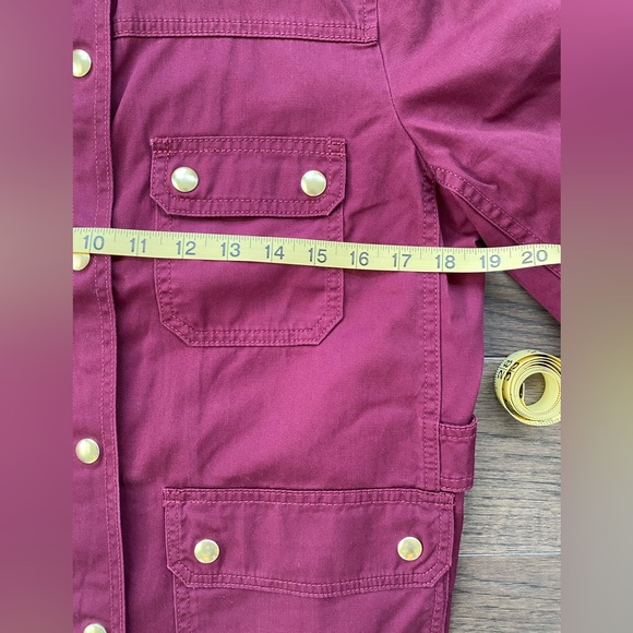 J. Crew Resin-Coated Twill Field Jacket Vintage Burgundy Size M NWT - Picture 13 of 16